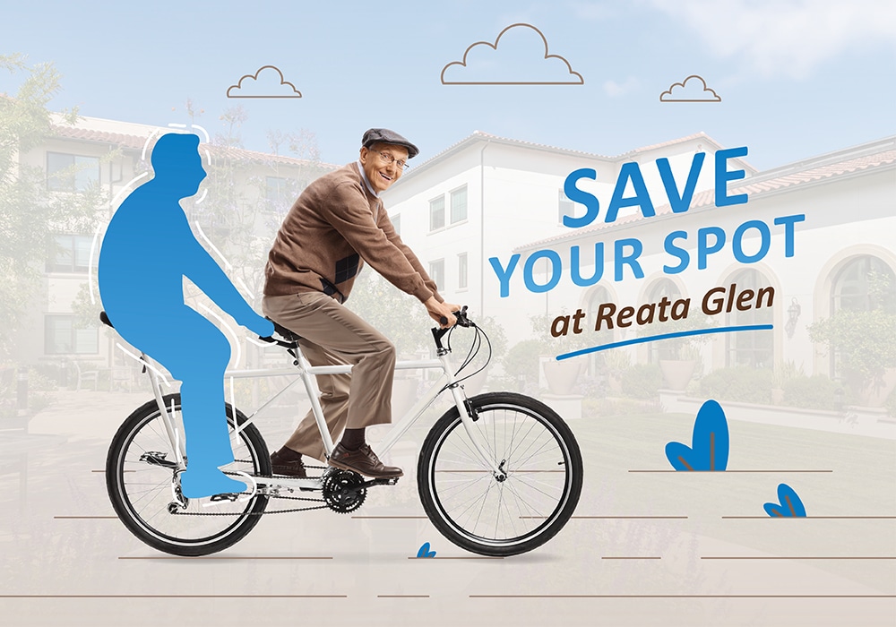 Save your spot beside a man on a bike